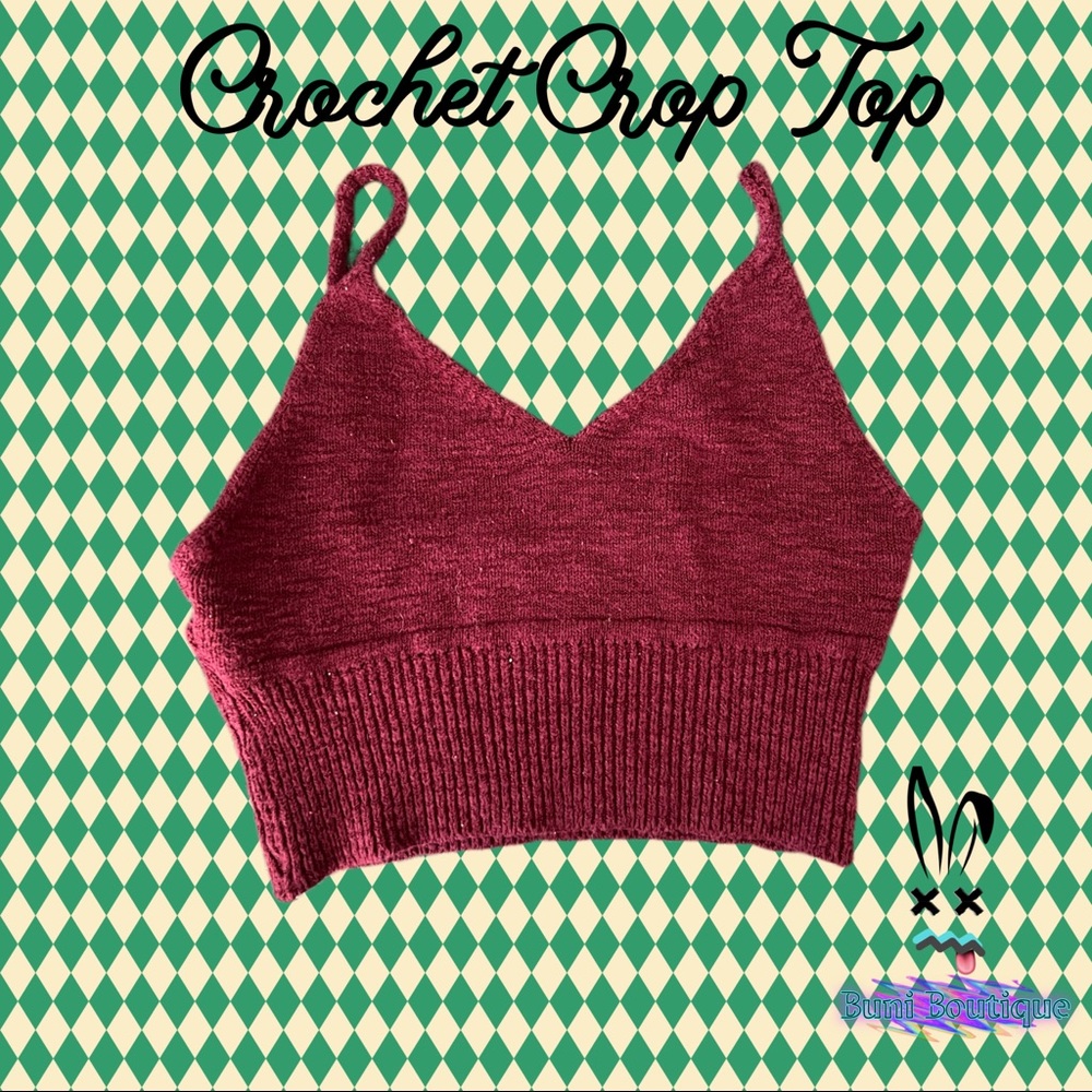 ❌SOLD ON VINTED❌Crochet Crop Top